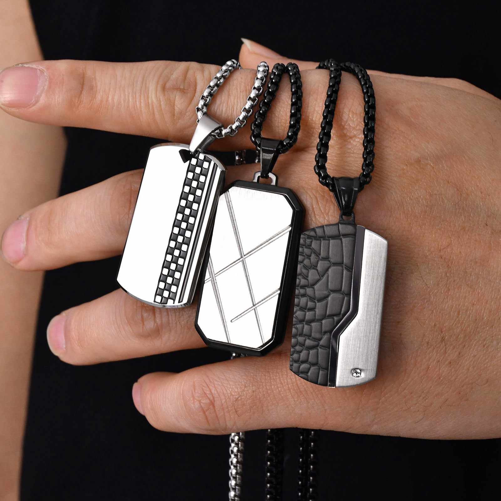 Mens Dog Tag Necklace - Стильное мужское ожерелье с подвеской, ожерелья-жетоны