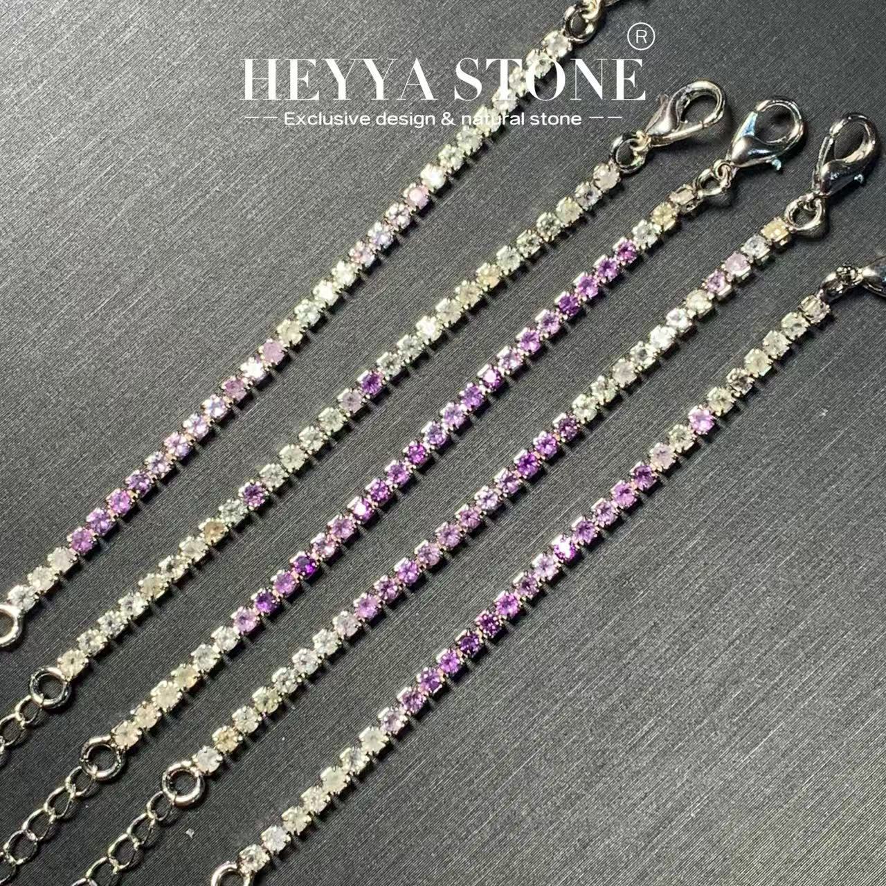 Gemstone Bracelet Healing - HEYYA КАМЕНЬ натуральный аметист цитрин теннисный