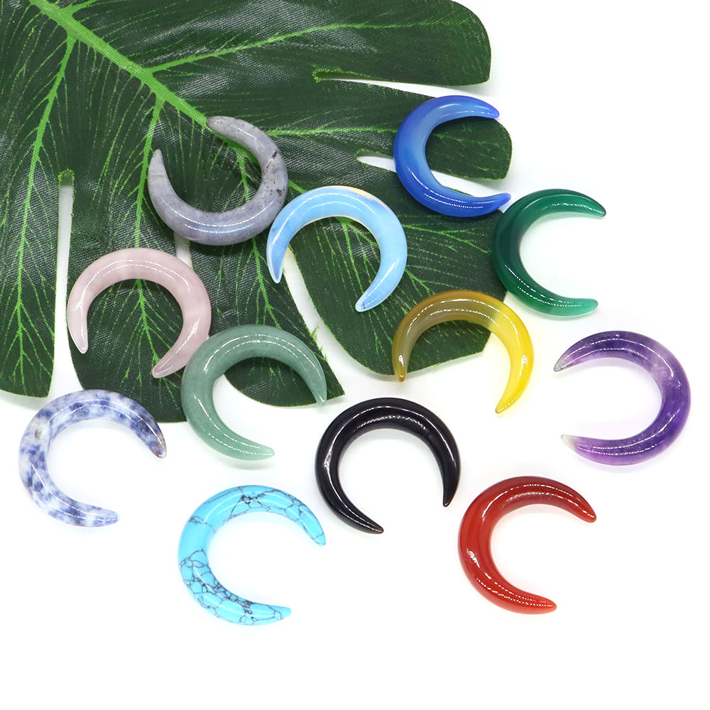 Gemstone Bracelet Healing - 30 мм Полумесяц В Форме Натурального