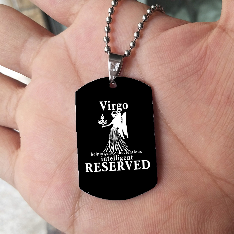 Mens Dog Tag Necklace - 12 знаков зодиака, аксессуары для мужчин