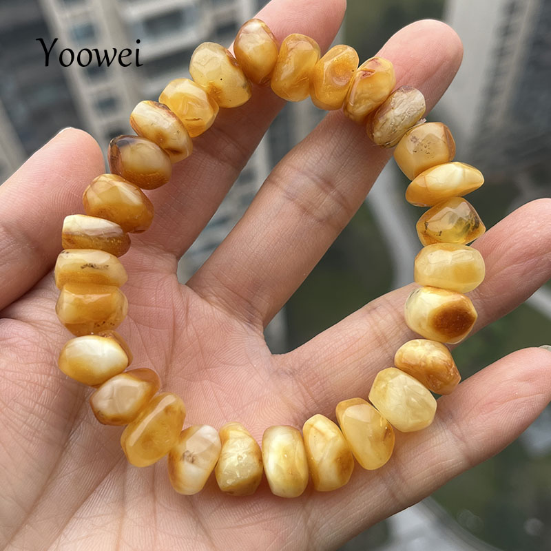 Gemstone Bracelet Healing - 100% Натуральные Желтые Янтарные Браслеты Унисекс,