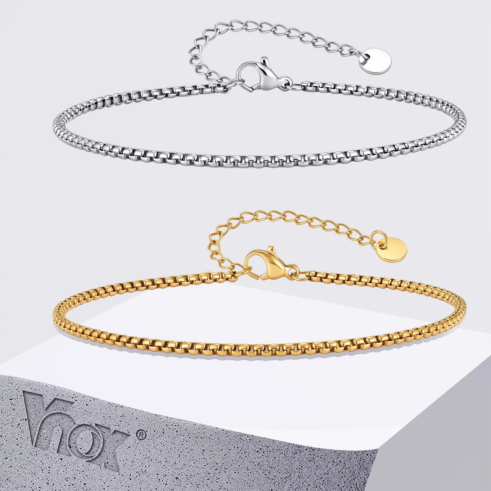Jc Jewelry & Watches - Браслет-цепочка Vnox из нержавеющей стали для