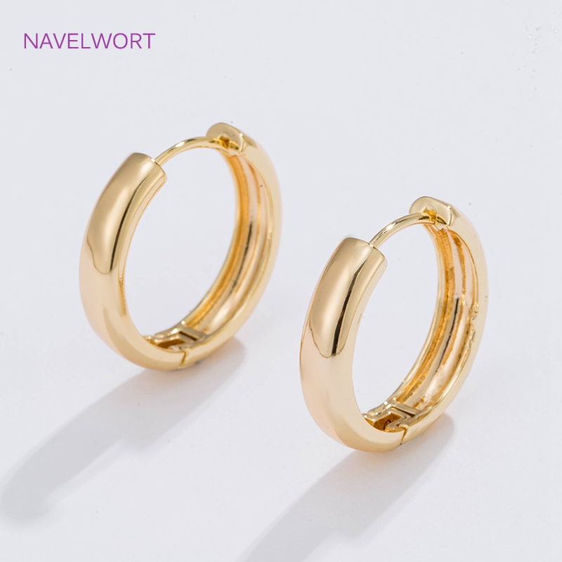Gold Plated Ring - Серьги кольцами 6 размеров, позолоченные круглые