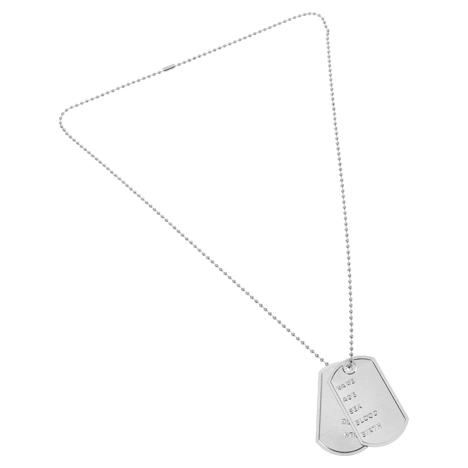 Mens Dog Tag Necklace - Набор из 1 шт.: Металлическое ожерелье-жетон