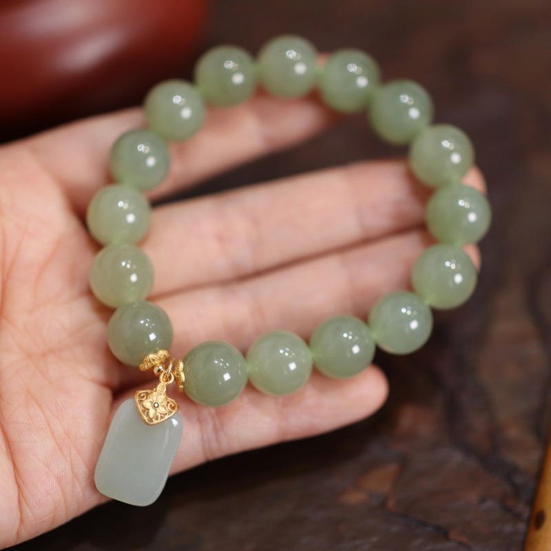 Gemstone Bracelet Healing - Натуральный браслет из хотанского нефрита с