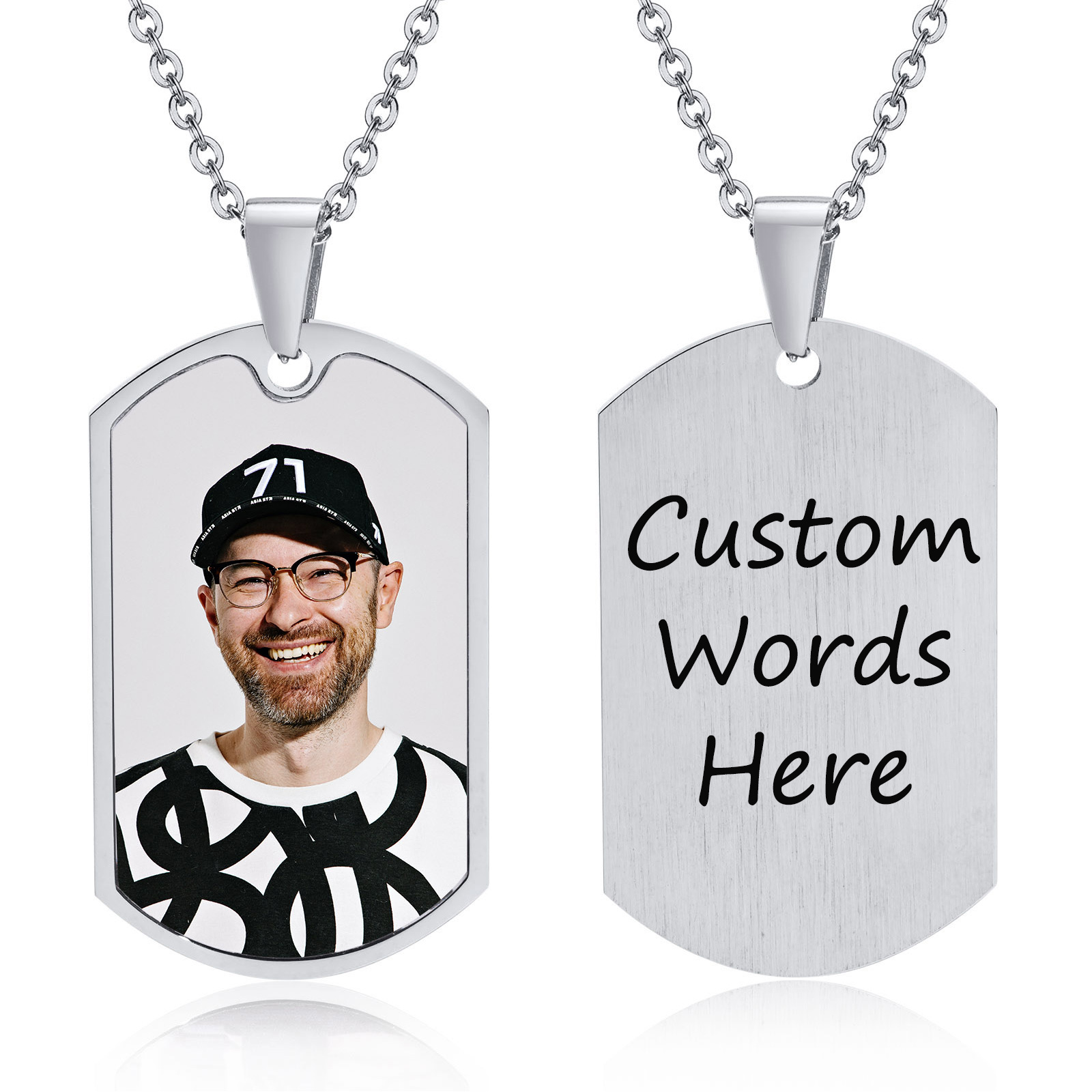 Vnox бесплатно на заказ фотогр – обзор и цена Mens Dog Tag Necklace