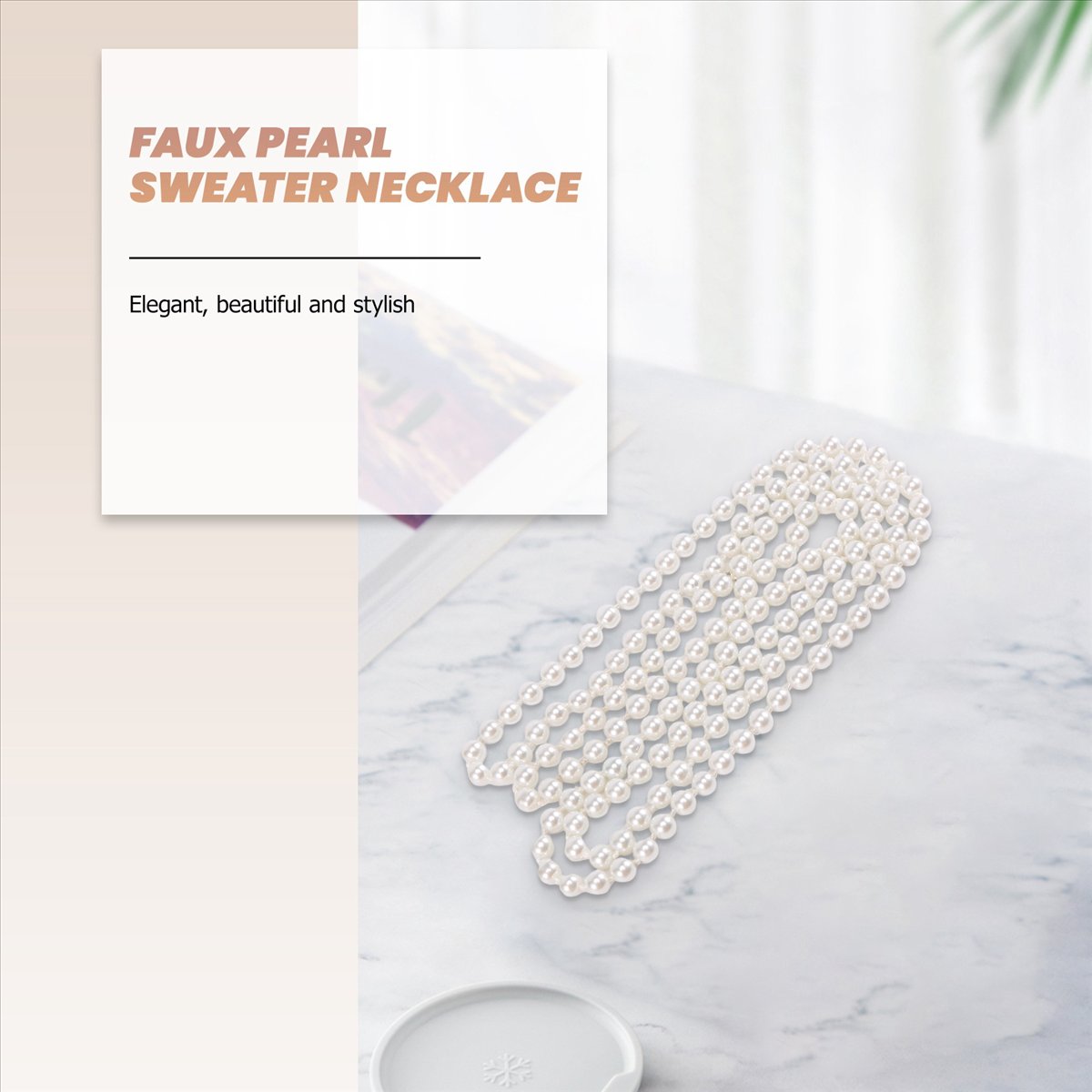 ABQR Длинный свитер-цепочка из – обзор и цена Pearl Necklace