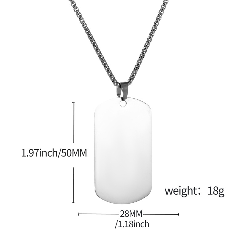 HNSP Простой кулон-жетон из не – обзор и цена Mens Dog Tag Necklace