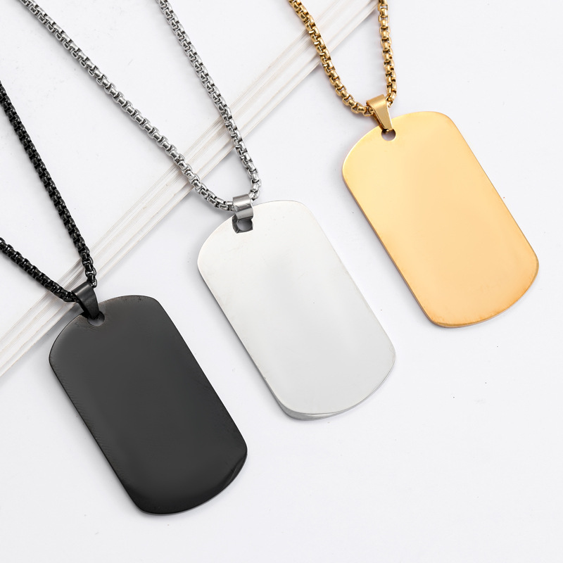 HNSP Простой кулон-жетон из не – обзор и цена Mens Dog Tag Necklace
