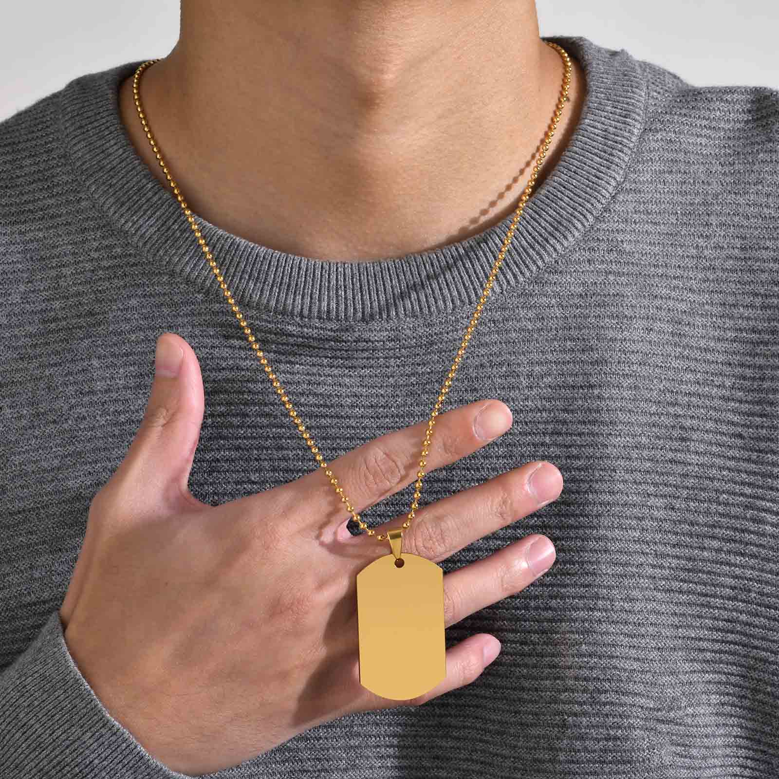 Mprainbow персонализированные  – обзор и цена Mens Dog Tag Necklace