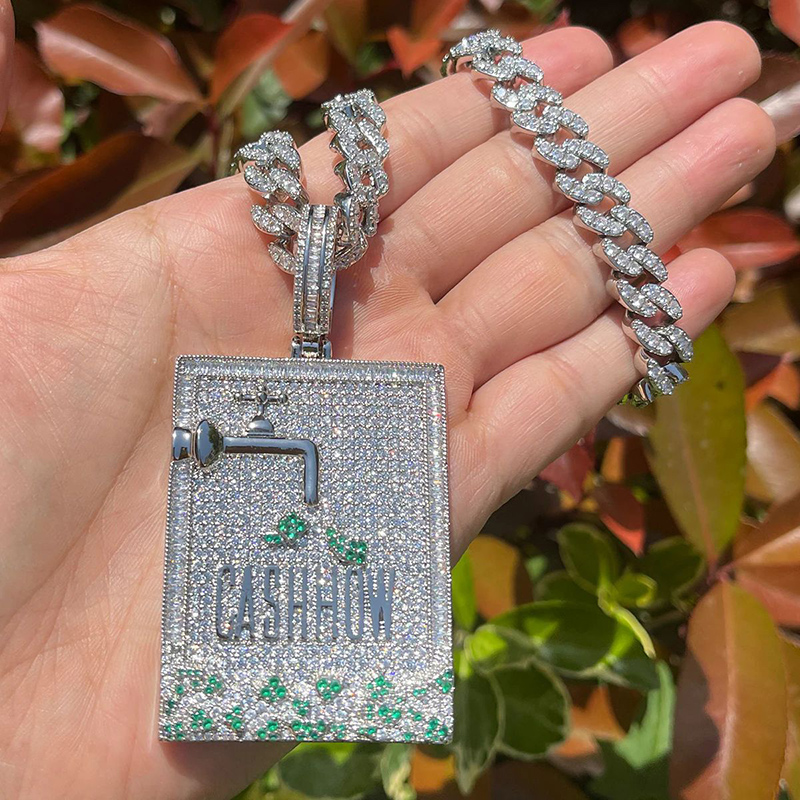 Хип-хоп 3A+ CZ Stone Paved Bli – обзор и цена Mens Dog Tag Necklace