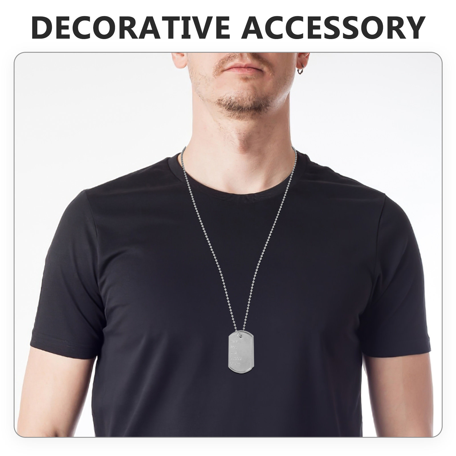 Набор из 1 шт.: Металлическое  – обзор и цена Mens Dog Tag Necklace