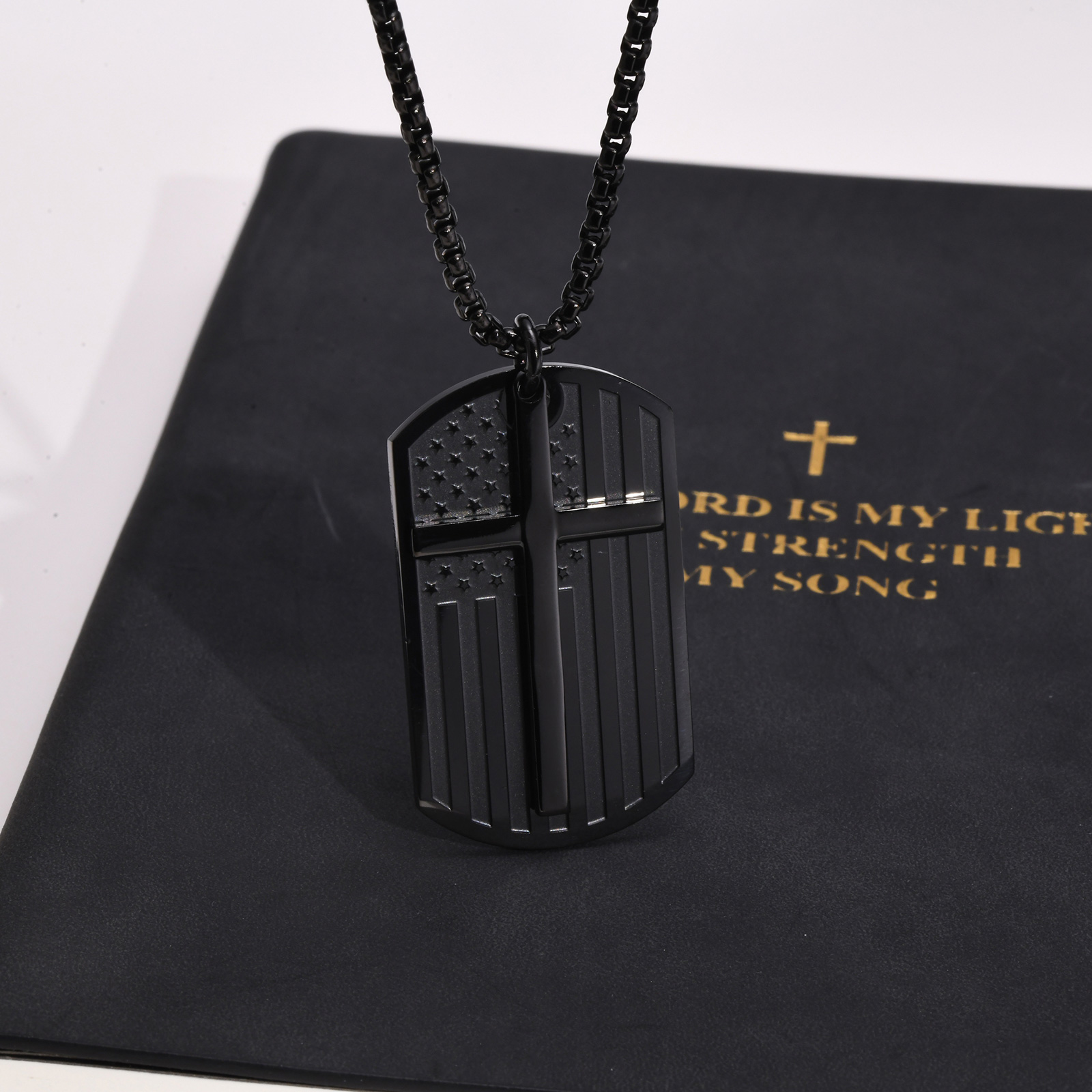 Черный крест ожерелья для мужч – обзор и цена Mens Dog Tag Necklace