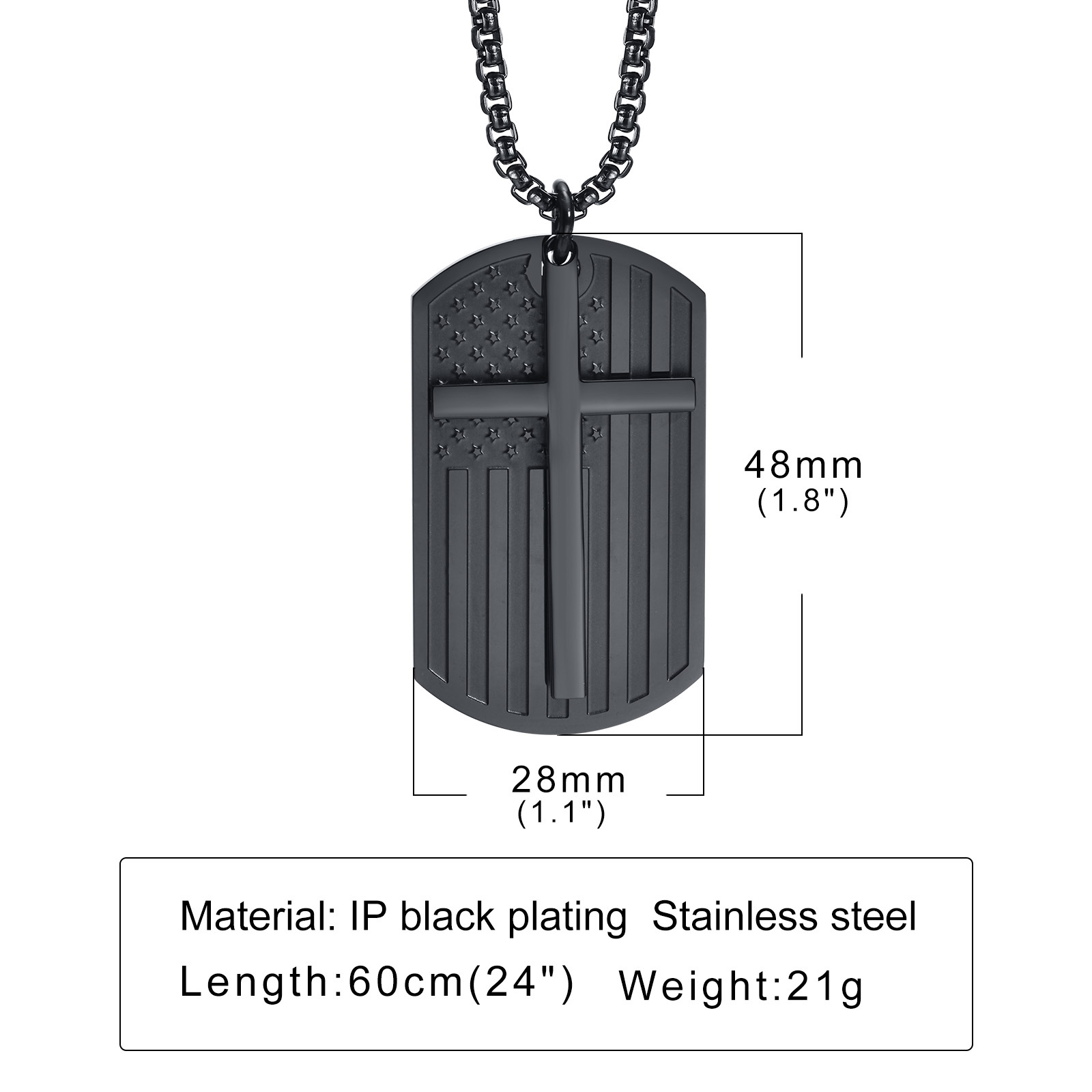 Черный крест ожерелья для мужч – обзор и цена Mens Dog Tag Necklace